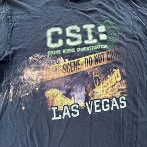 Vintage CSI Shirt Mens Extra Large 2003 Las Vegas Crime TV Show Promo Y2K Faded